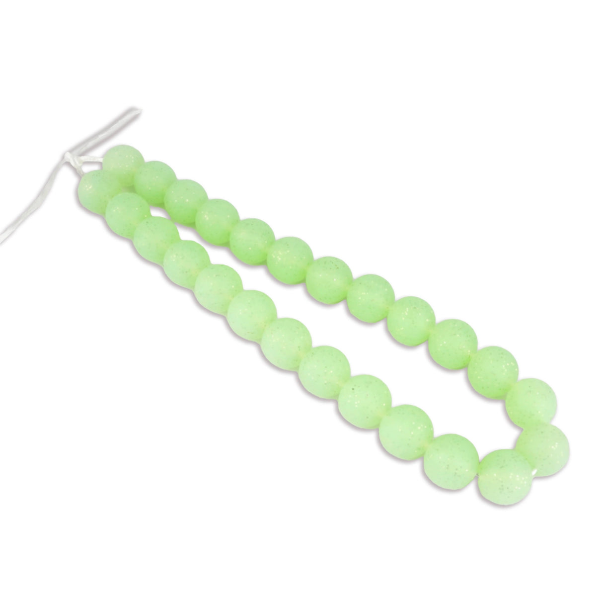 silicone bead round glitter green