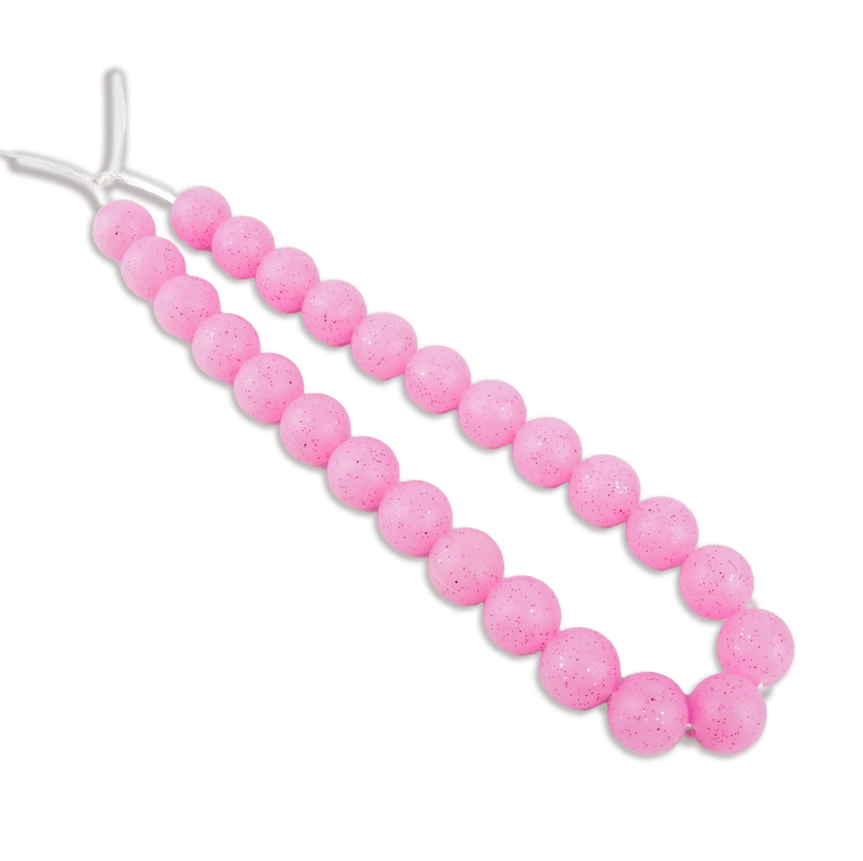 Silicone Bead Round - Glitter Pink