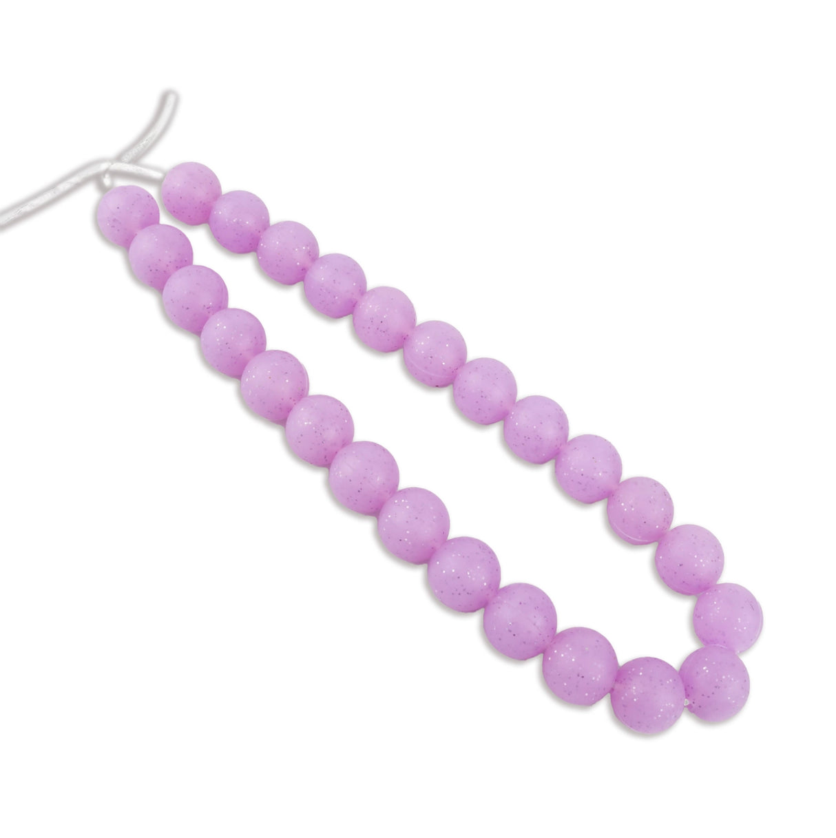 Silicone Bead Round - Glitter Purple