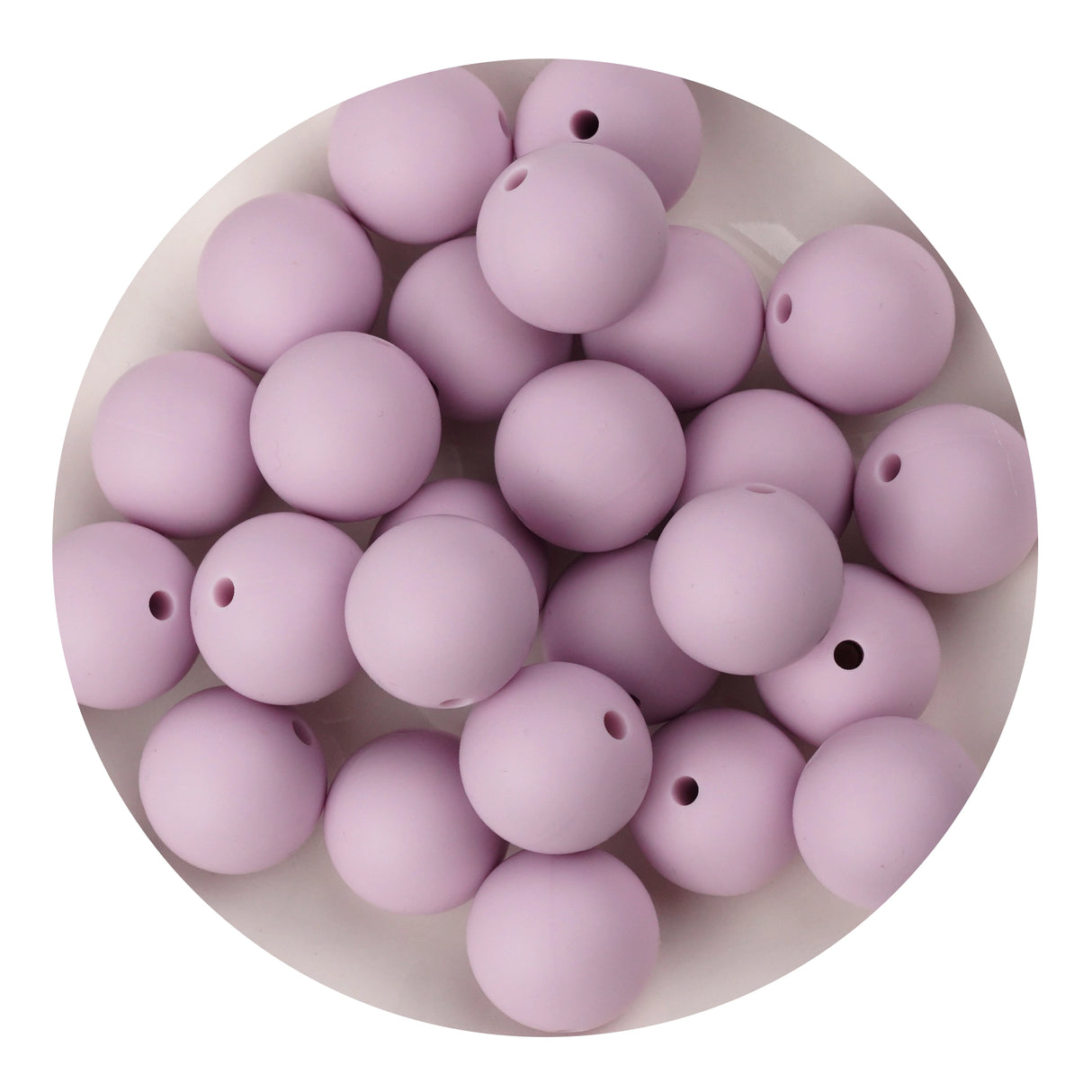 silicone bead round lilac purple