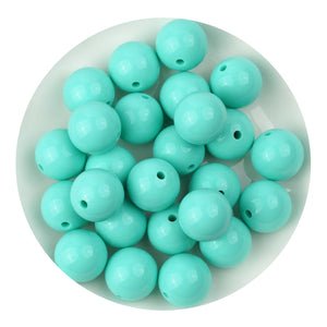 silicone bead round liquid mint