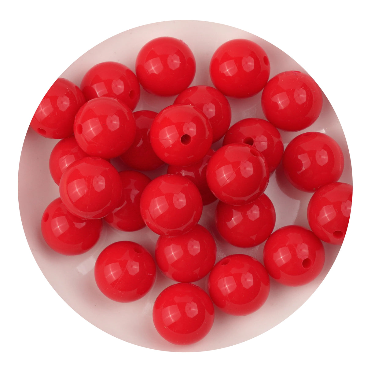 silicone bead round liquid scarlet red