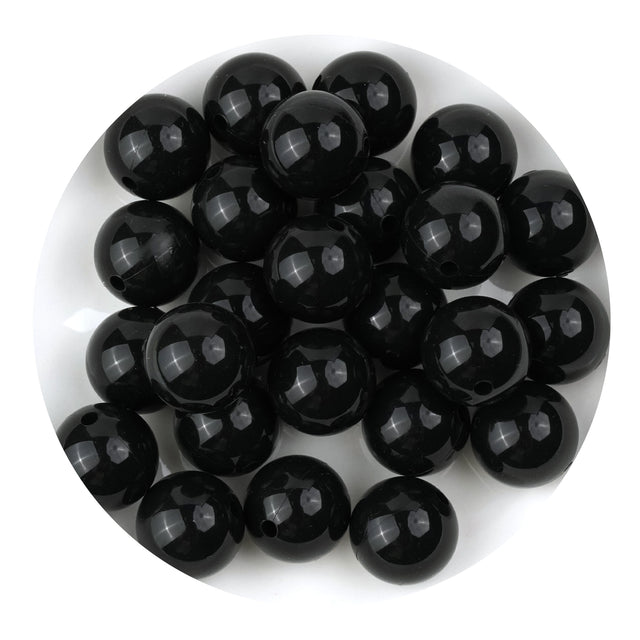 silicone bead round liquid smokey black