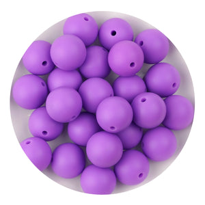 Silicone Bead Round - Medium Purple