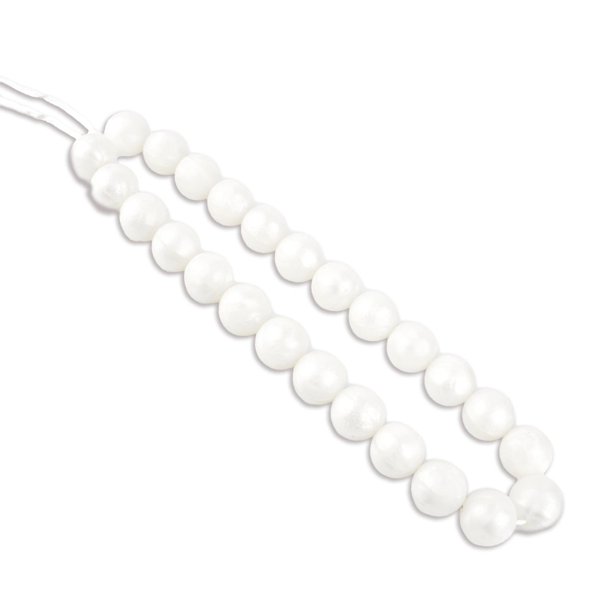 Silicone Bead Round - Metallic White
