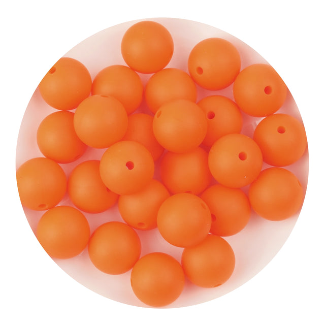 silicone bead round orange