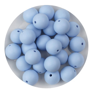 Silicone Bead Round - Pastel Blue