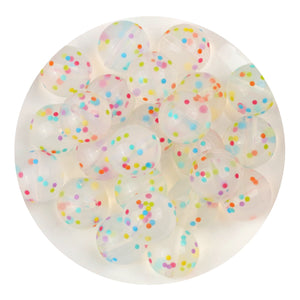 Silicone Bead Round - Pastel Gritty Crystal