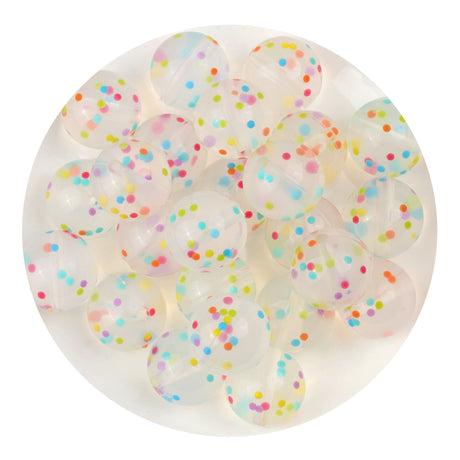 silicone bead round pastel gritty crystal