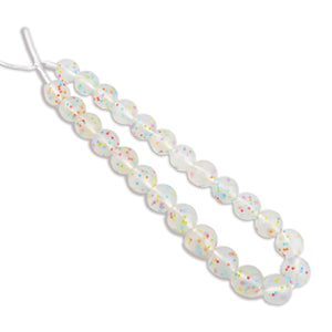 silicone bead round pastel gritty crystal