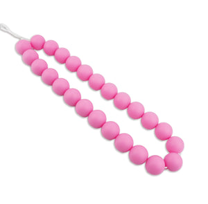 silicone bead round pink