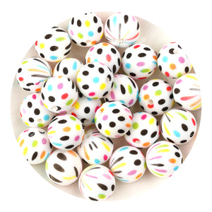 silicone bead round polka dots