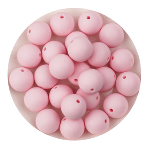 Silicone Bead Round - Quartz Pink