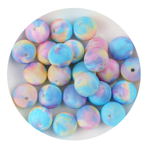 Silicone Bead Round - Rainbow