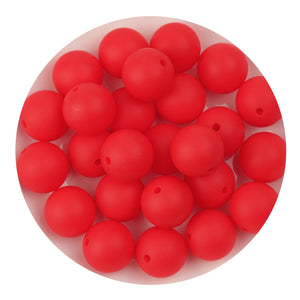 Silicone Bead Round - Strawberry Red