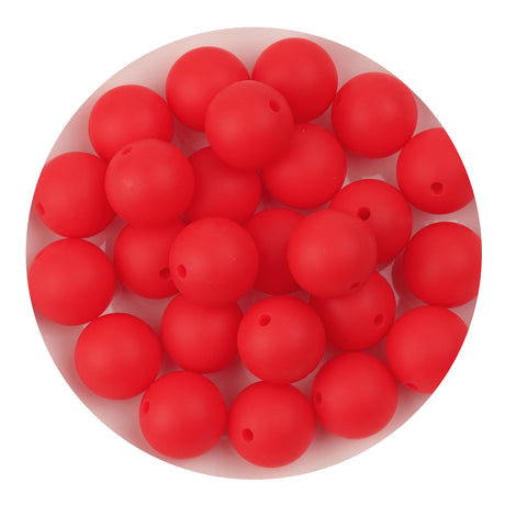 silicone bead round strawberry red