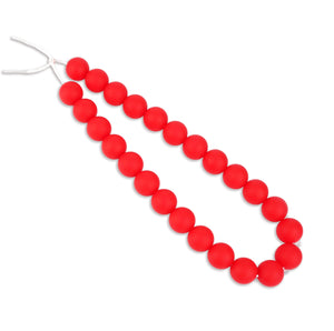 silicone bead round strawberry red