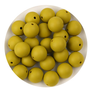 Silicone Bead Round - Yellowish Green