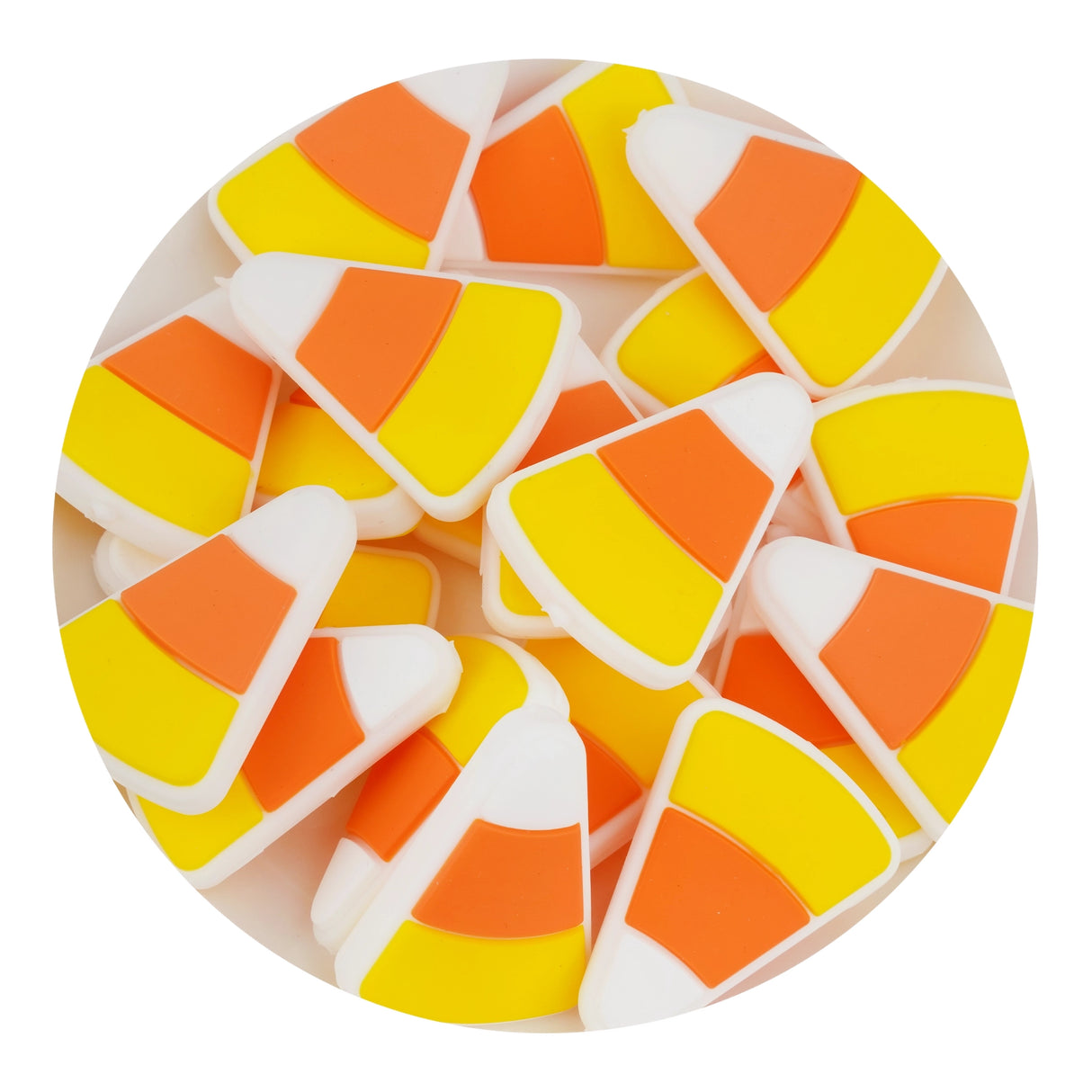 Silicone Focal Bead - Candy Corn
