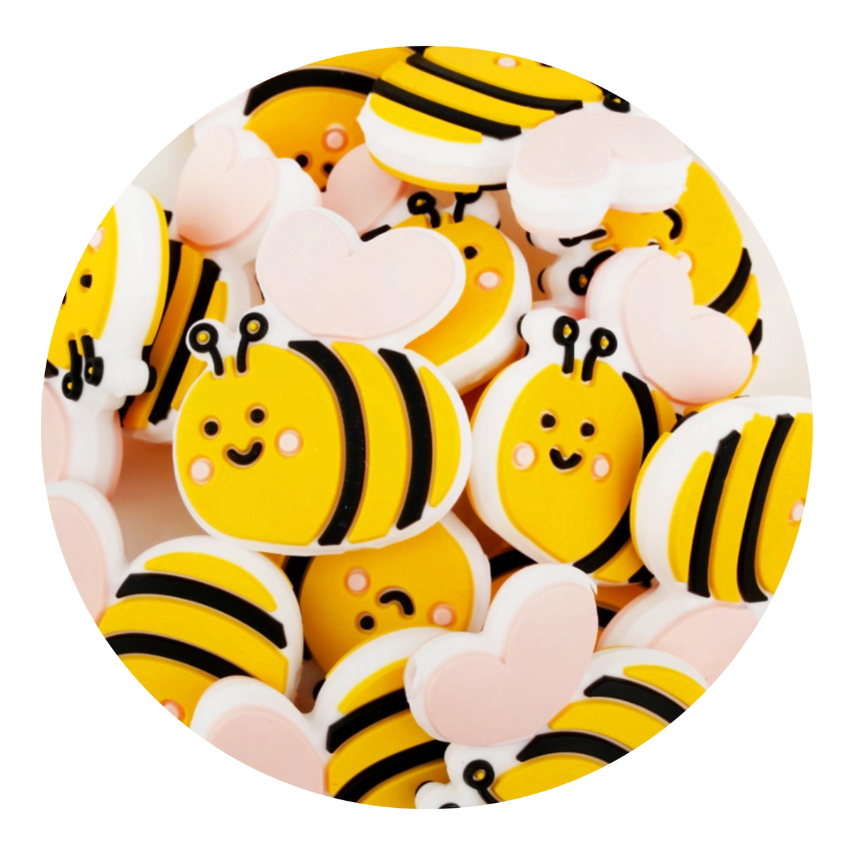 Silicone Focal Bead Bee - Yellow