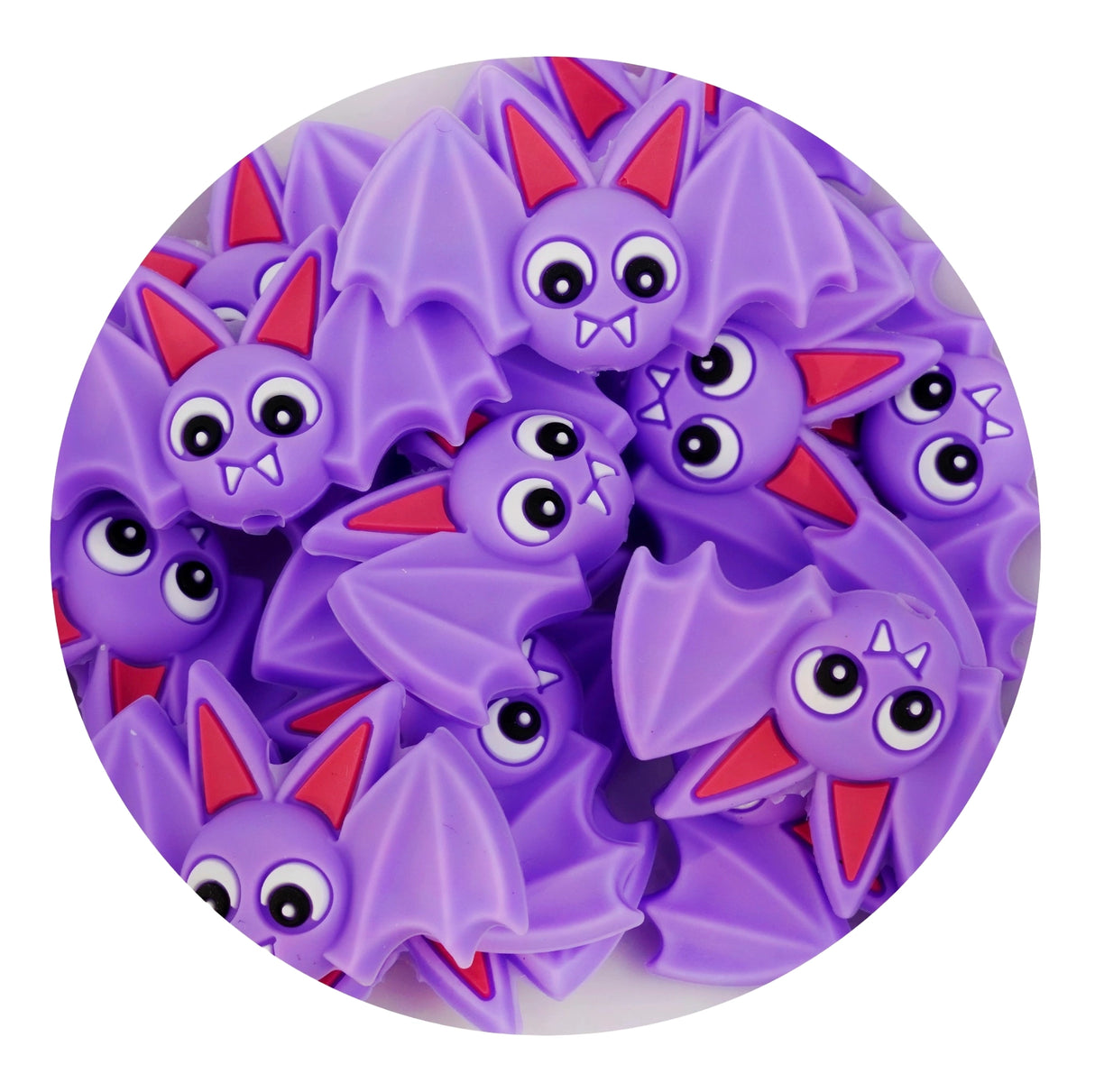 Silicone Focal Bead Bat - Purple