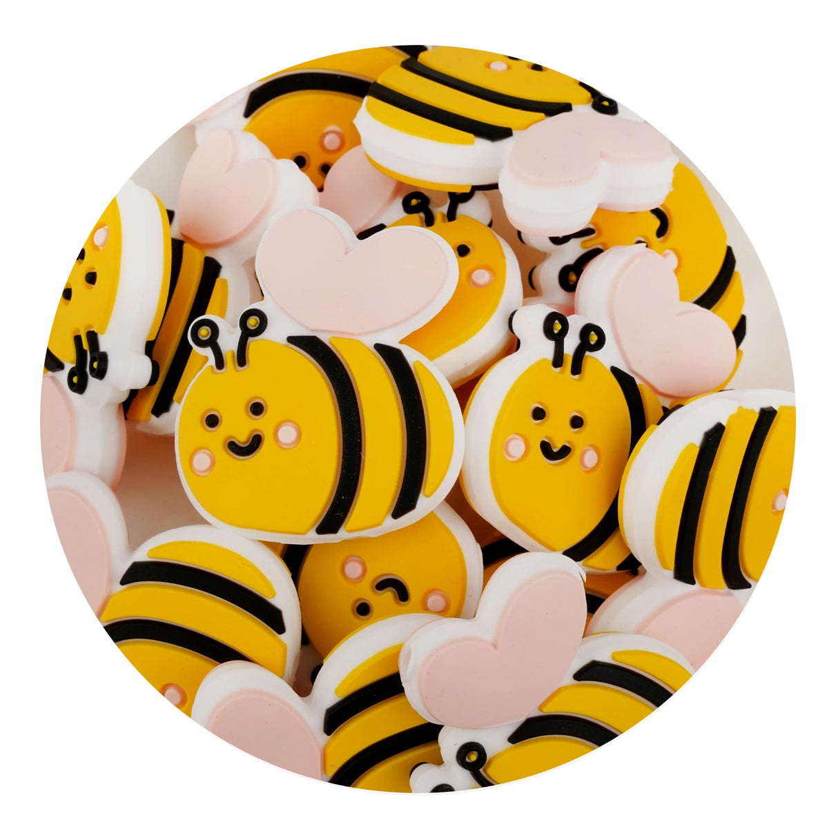 Silicone Focal Bead Bee - Yellow