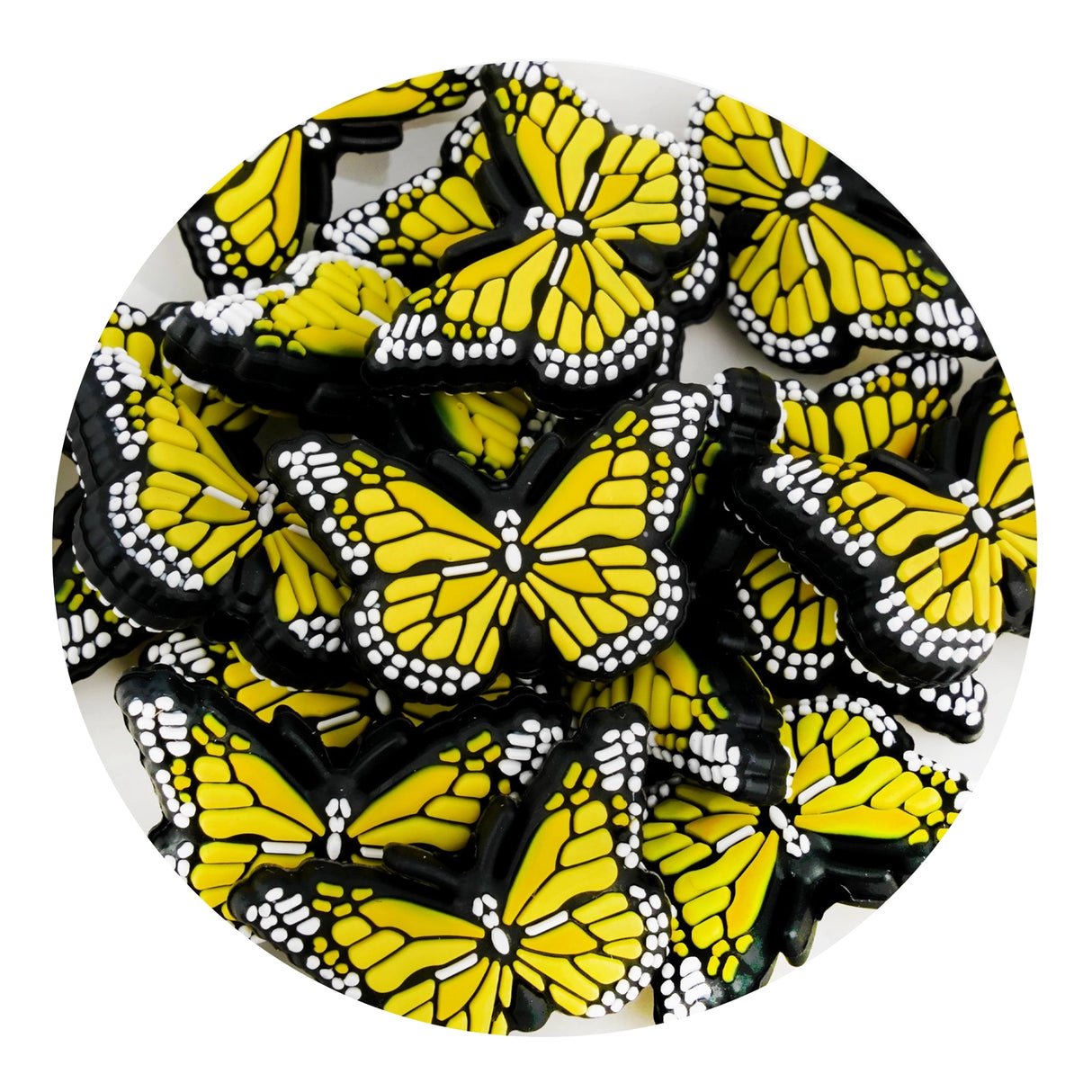Silicone Focal Bead Butterfly - Yellow