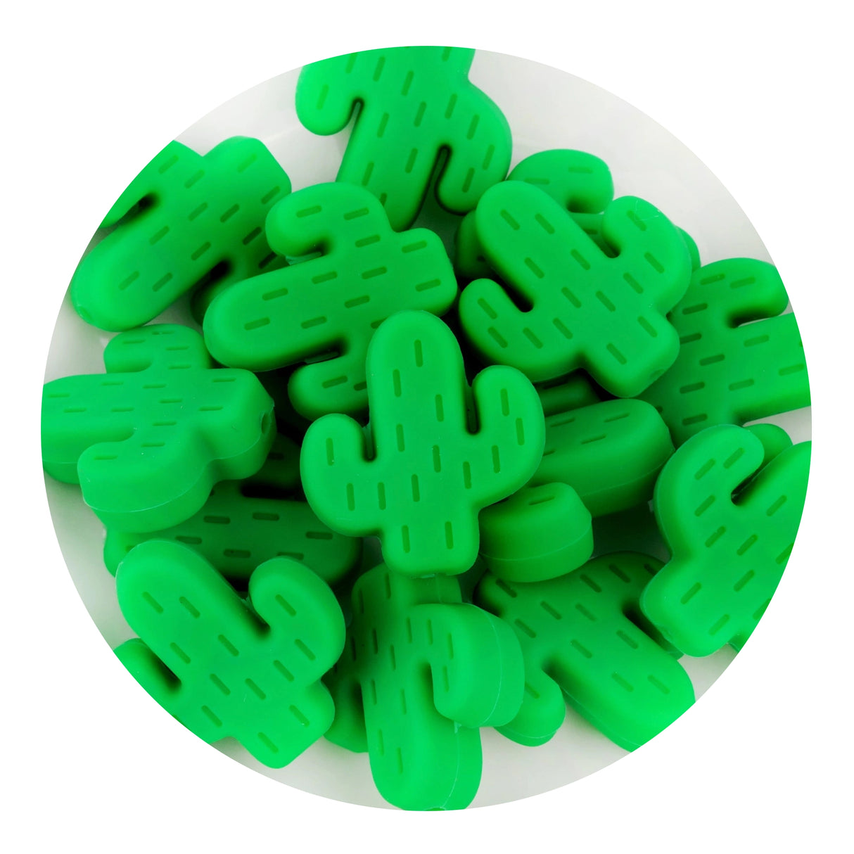 Silicone Focal Bead Cactus - Green