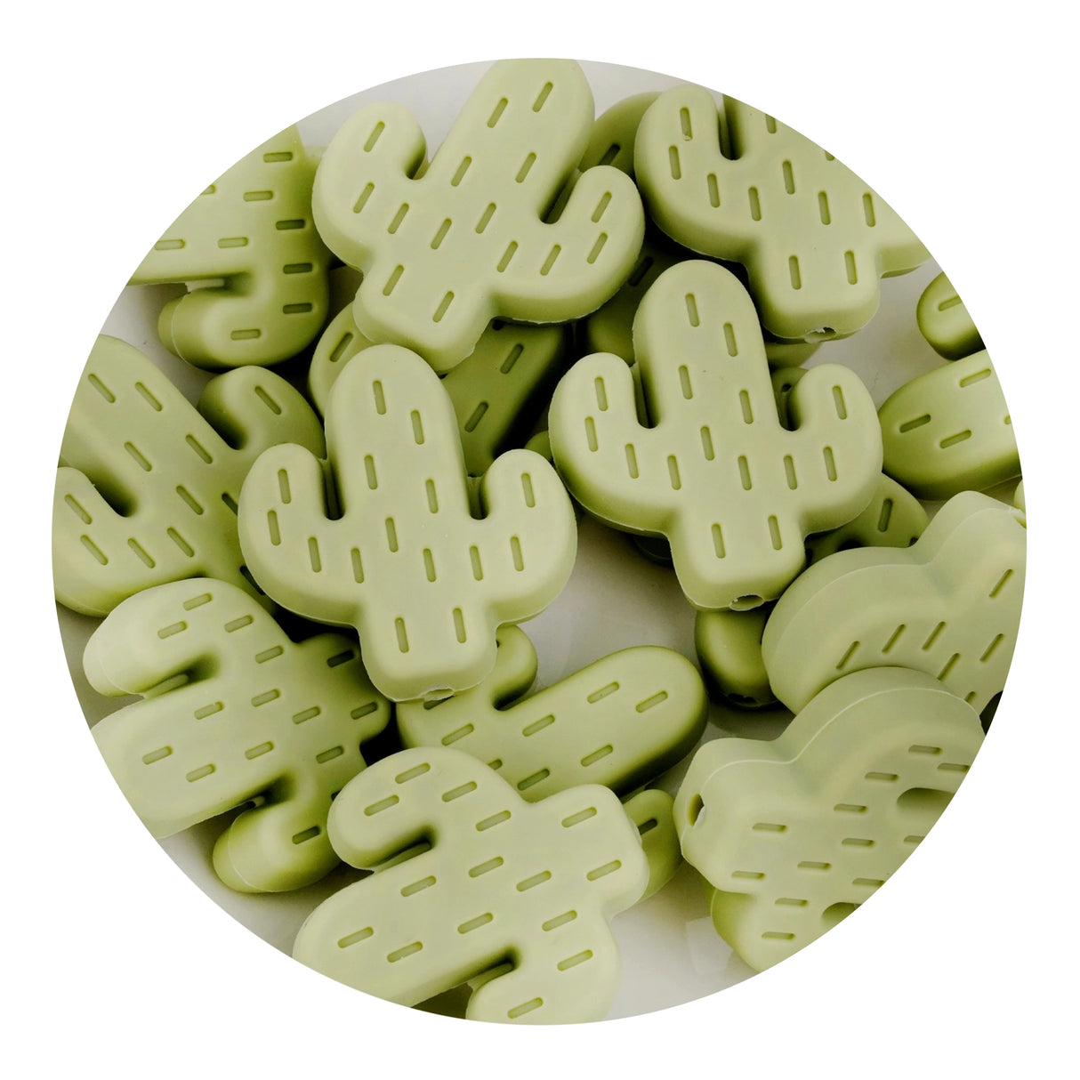silicone focal bead cactus lint