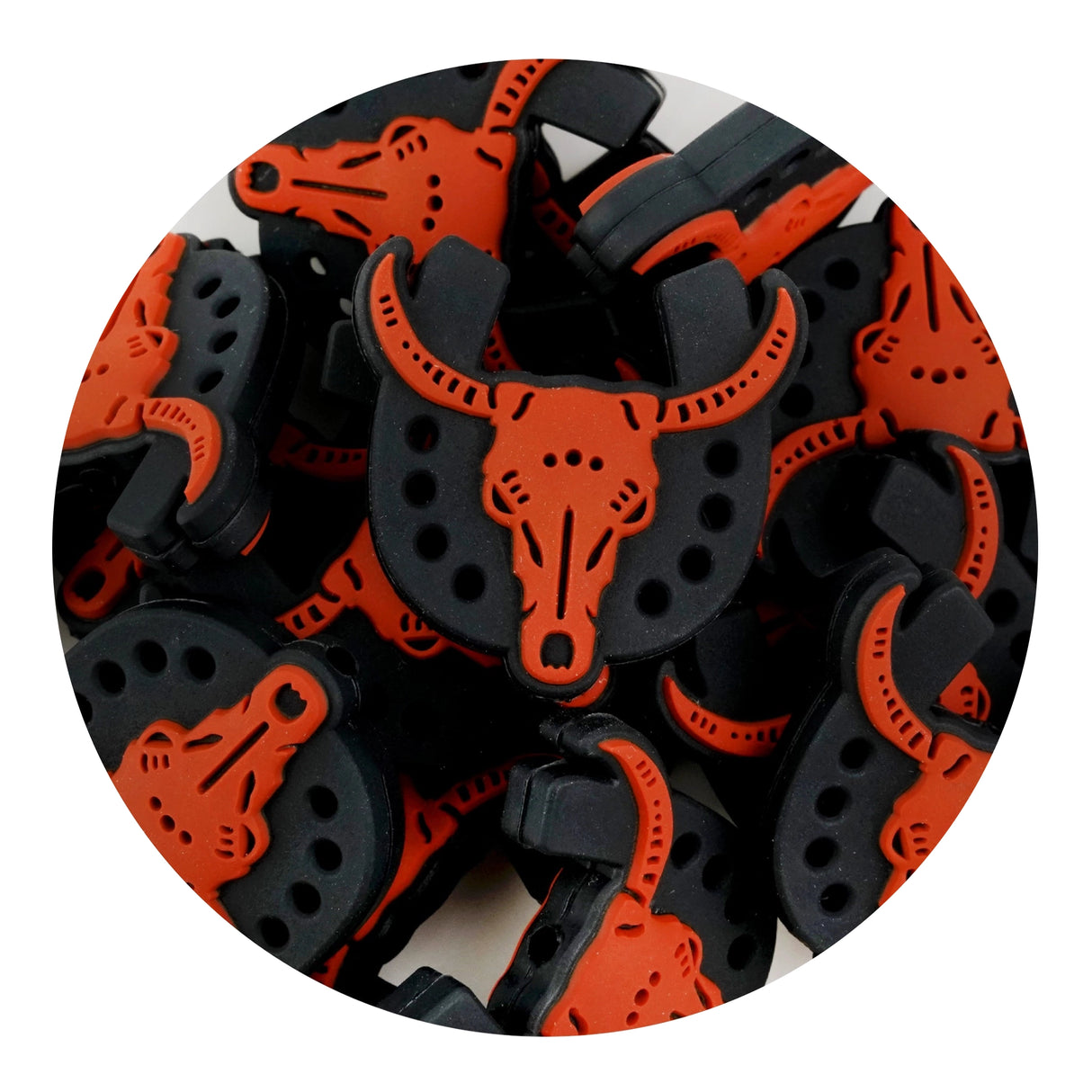 Silicone Focal Bead Cattle - Black