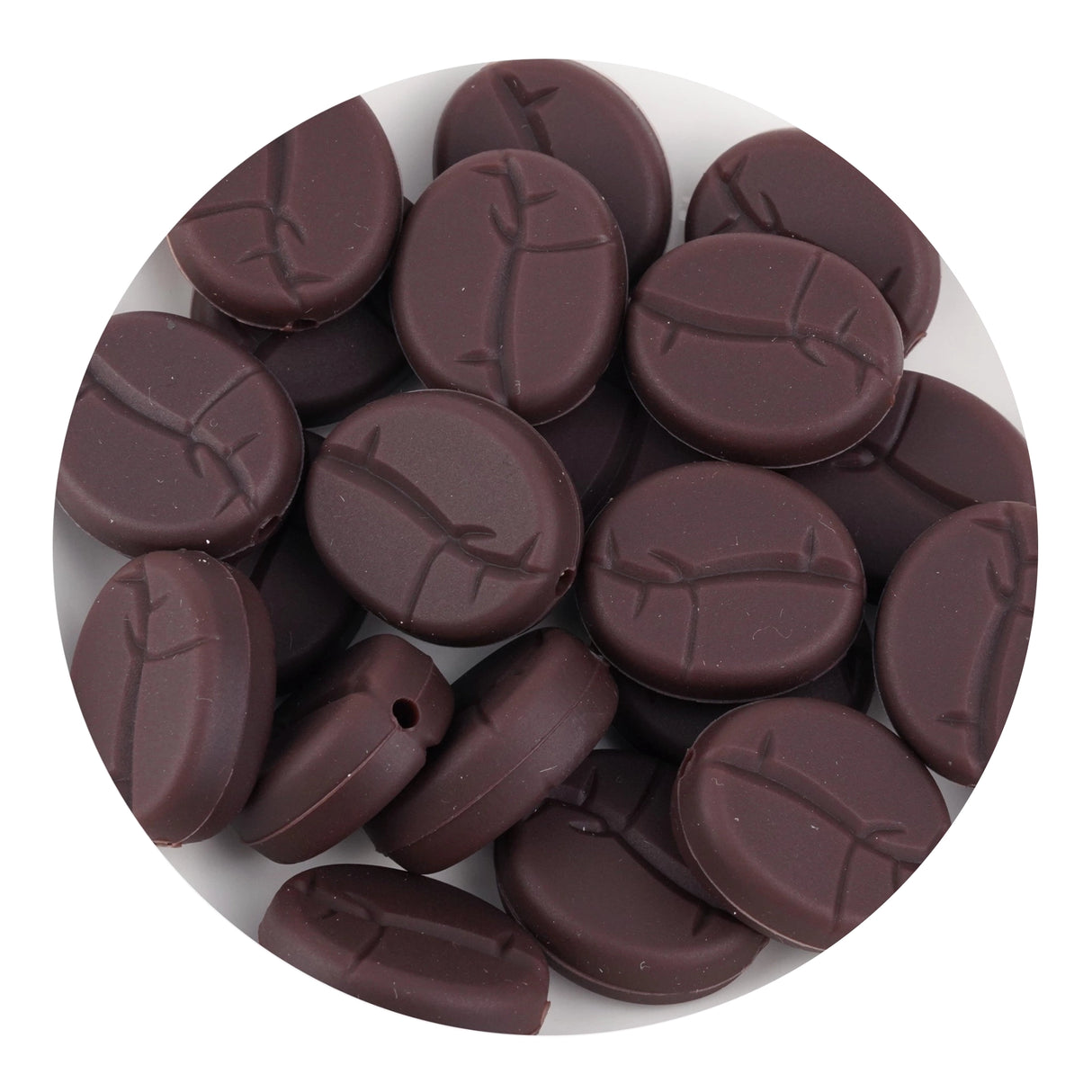 Silicone Focal Bead Coffee Beans - Brown
