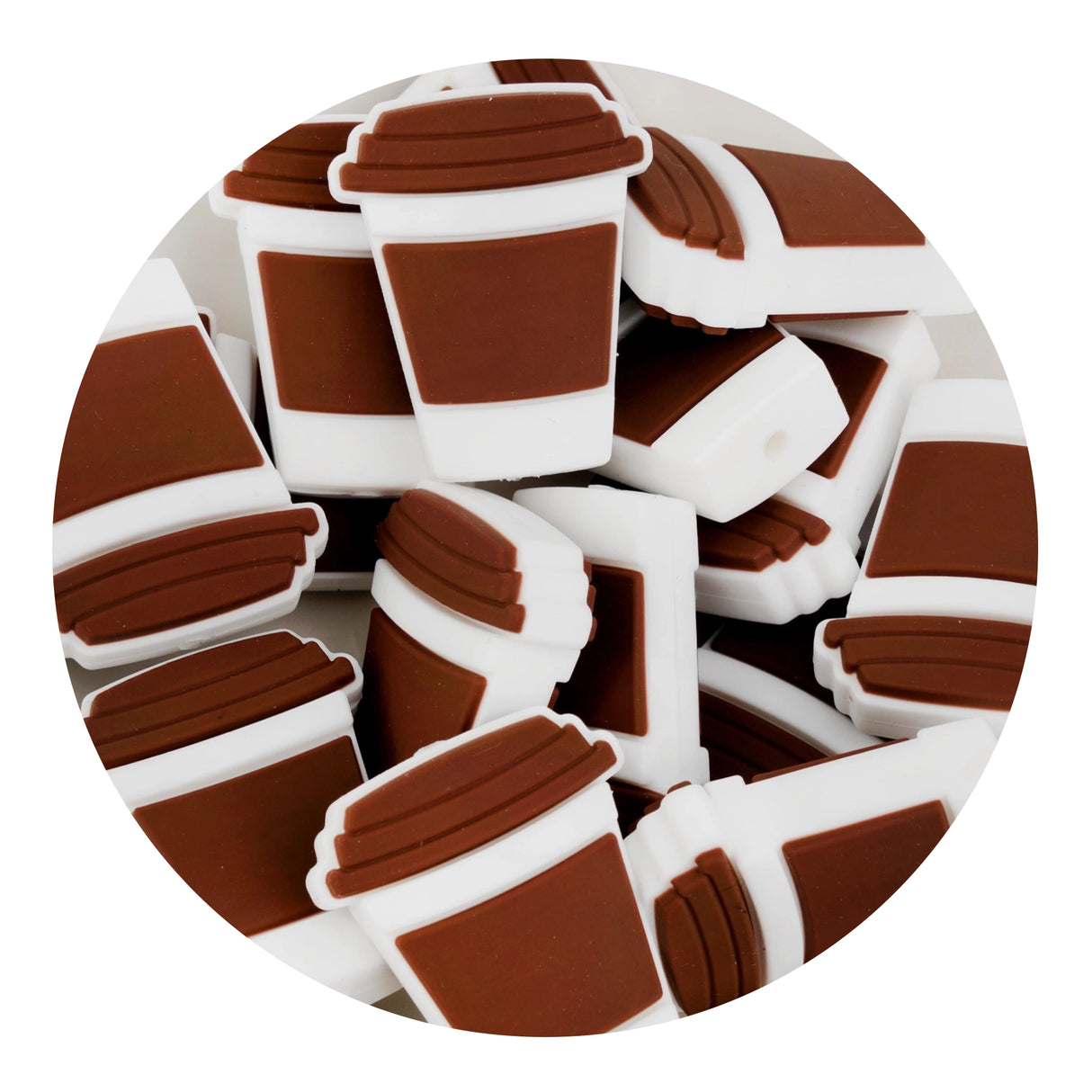 Silicone Focal Bead Coffee Cup - Brown