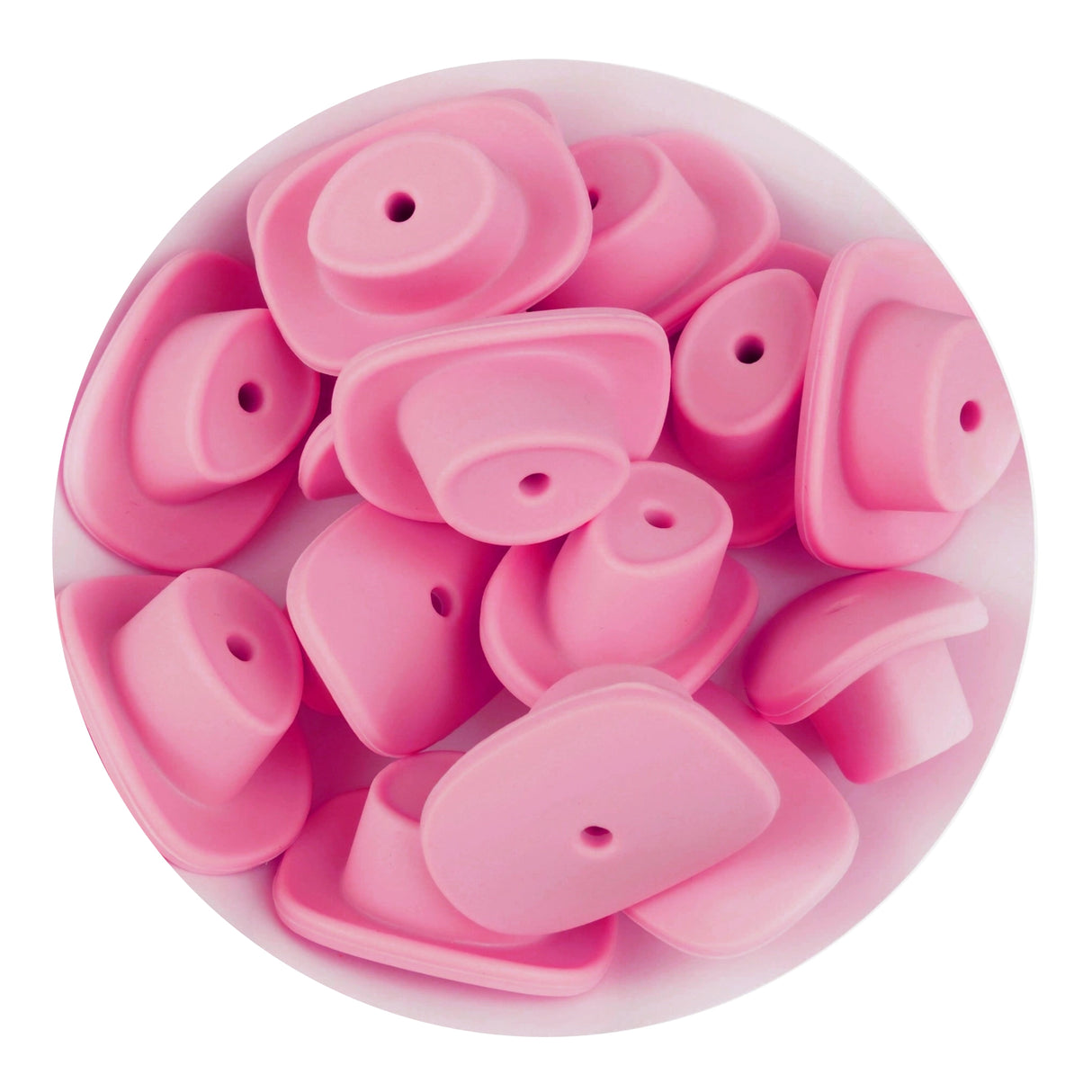 silicone focal bead cowboy hat pink