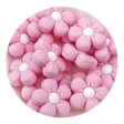 silicone focal bead daisy light pink
