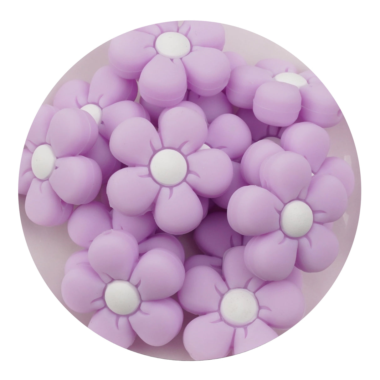 Silicone Focal Bead Daisy - Lilac