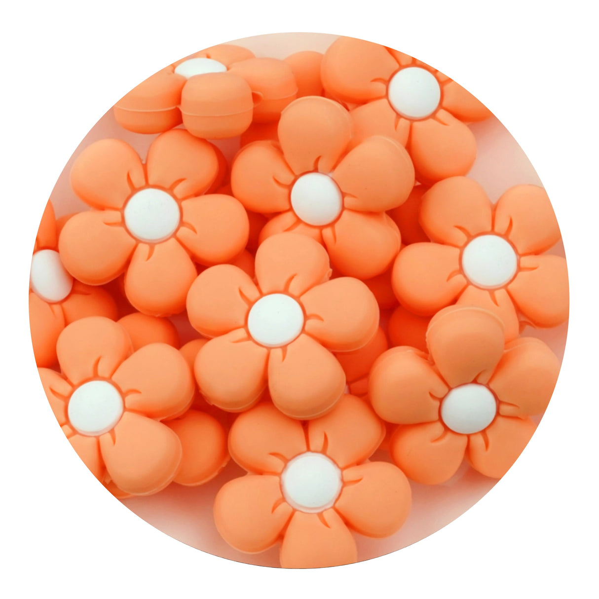 Silicone Focal Bead Daisy - Peach