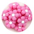 silicone focal bead daisy pink