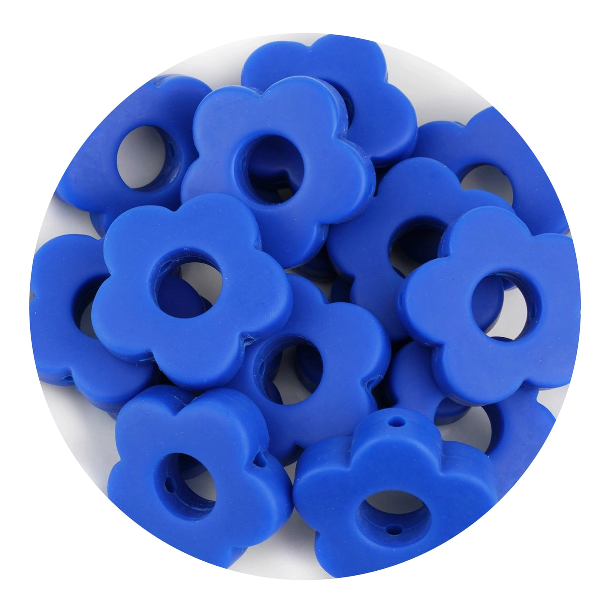 Silicone Focal Bead Flower - Navy