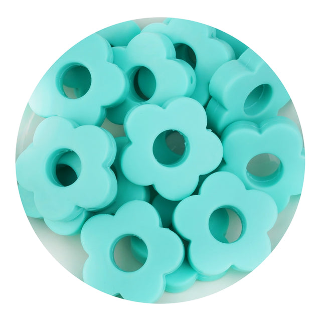 silicone focal bead flower turquoise