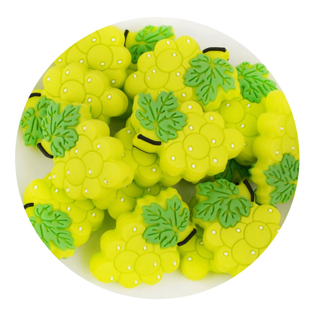 silicone focal bead grape green