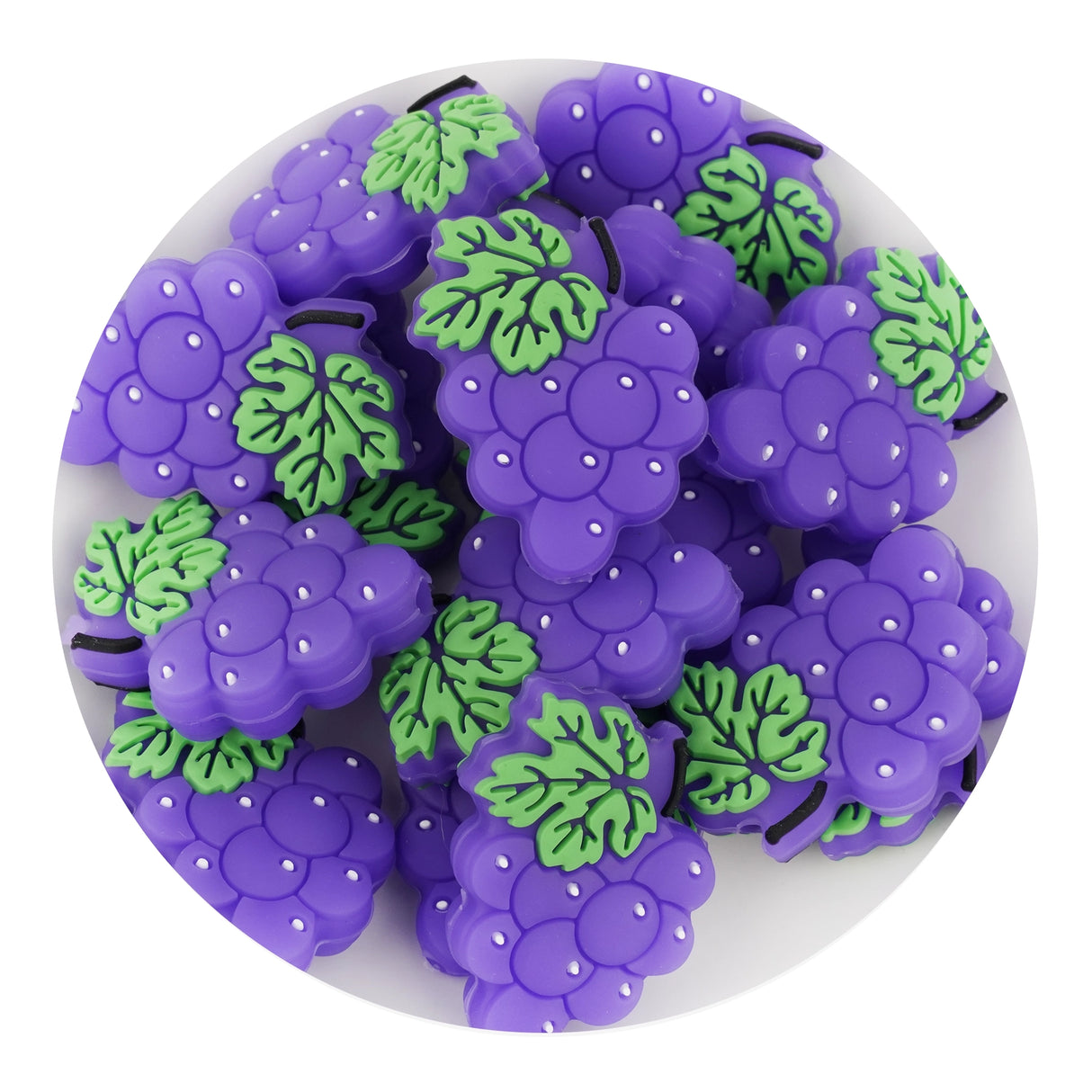 Silicone Focal Bead Grape - Purple