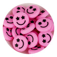 silicone focal bead happy face pink