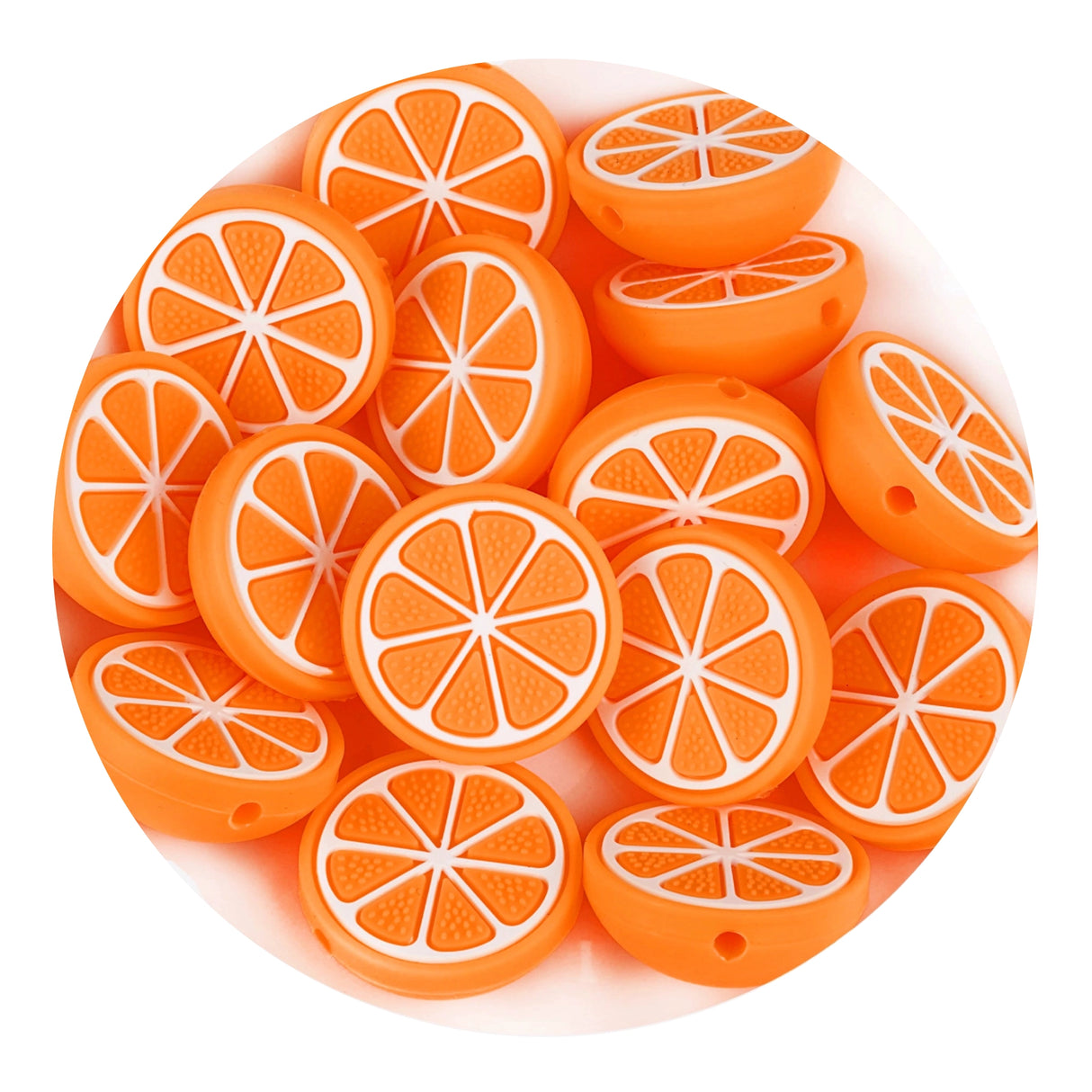 silicone focal bead lemon orange