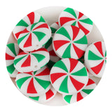 silicone focal bead peppermint swirl green