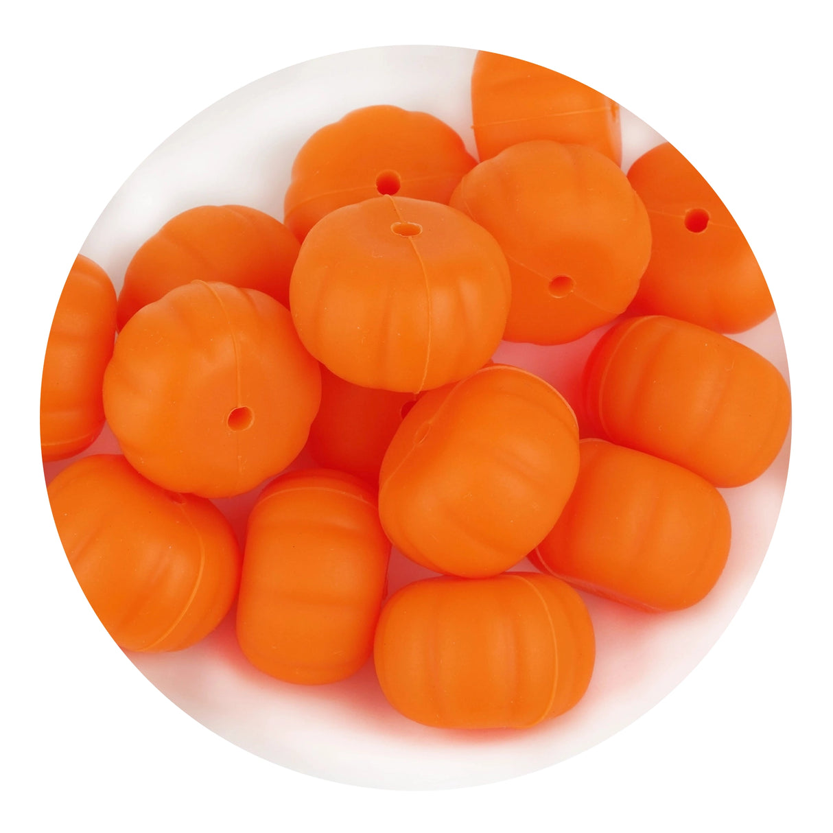 Silicone Focal Bead Pumpkin - Orange