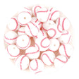 silicone focal bead round baseball white