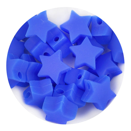 silicone focal bead star navy