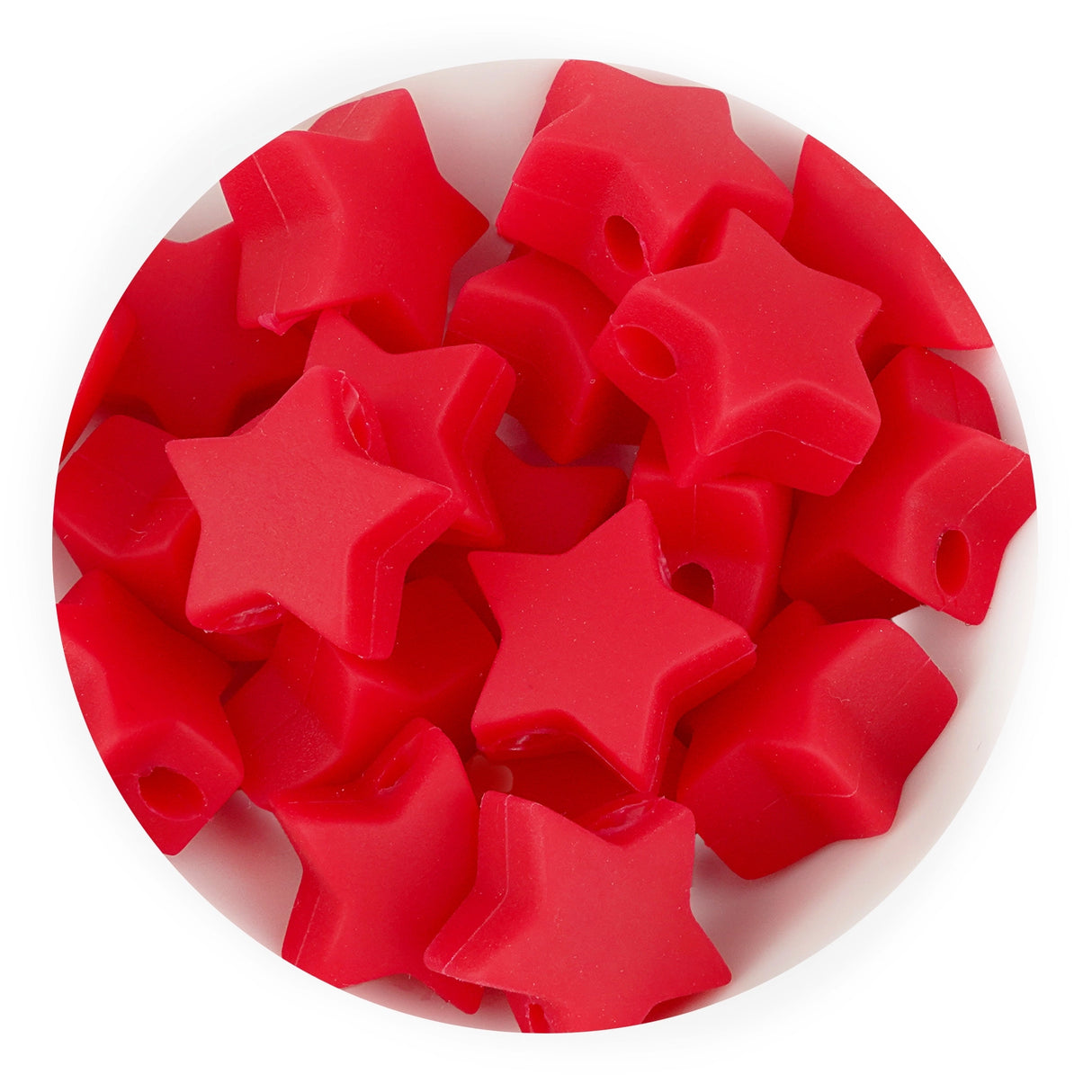 silicone focal bead star red