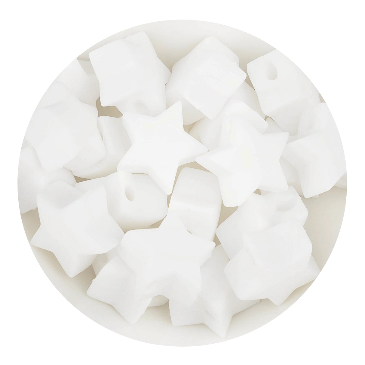 silicone focal bead star white