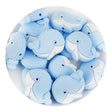 silicone focal bead whale pastel blue